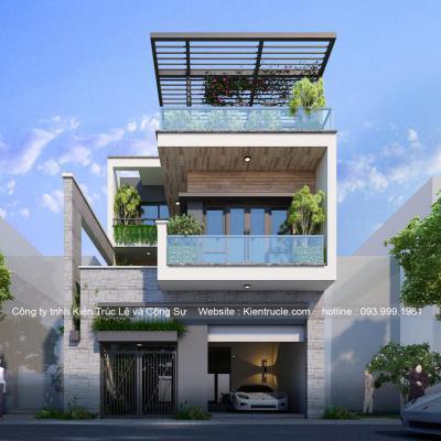 Mẫu nhà phố 3 tầng 8x15m đẹp